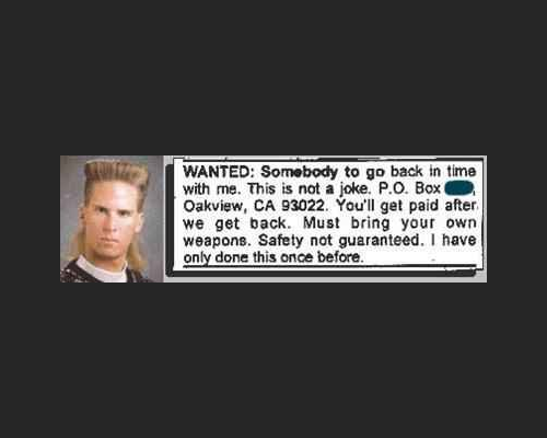 Safety Not Guaranteed - Classified Ad