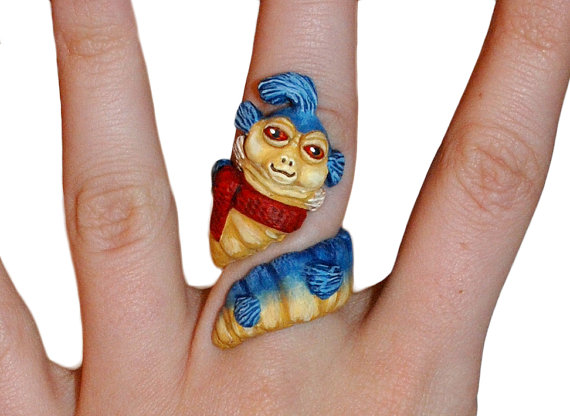 Ello Worm Handmade Sculpted Ring inspired by Labyrinth