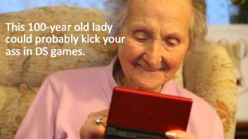 100 Year Old Lady Playing DS