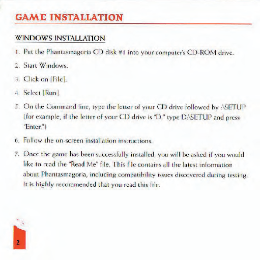 Phantasmagoria Installation Instructions