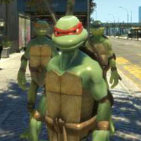 Steal cars, pick up prostitutes as the TMNT in GTA IV.