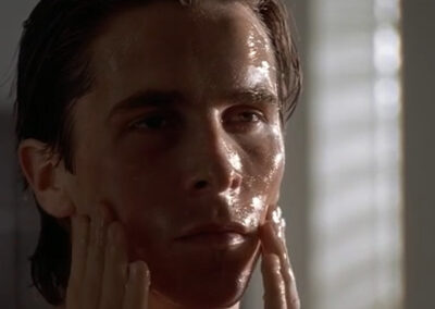 Patrick Bateman's glass block shower in American Psycho (2000)