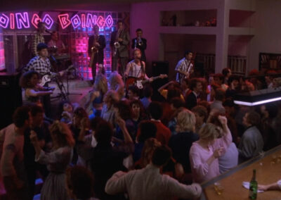 Glass block stage for the Oingo Boingo performance in Back to School (1986)