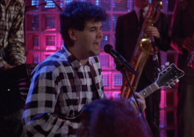 Glass block stage for the Oingo Boingo performance in Back to School (1986)