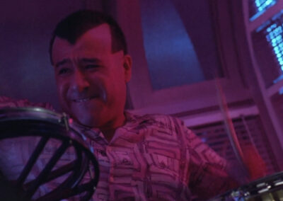 Glass block stage for the Oingo Boingo performance in Back to School (1986)