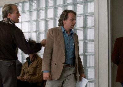 Glass block at the agency in Body Double (1984)