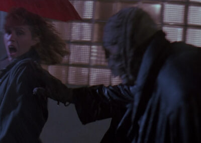 Glass block on a restaurant exterior in Darkman (1990)