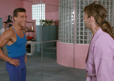 Glass block in Double Impact (1991)