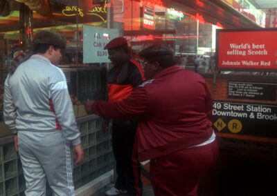 Glass block wall adorning the front of Sbarro in NYC in Krush Groove (1985)