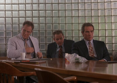 Glass block wall in the office from The Client (1994)