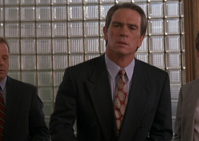 Glass block wall in the office from The Client (1994)