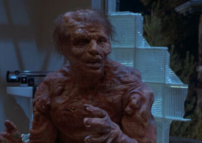 Glass block hospital walls in The Fly (1986)