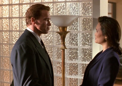 Glass block in Juno Skinner's office in True Lies (1994)