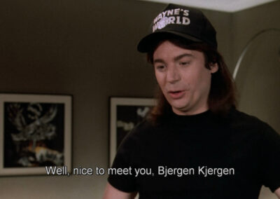 Glass block at the WPIG radio station in Wayne’s World 2