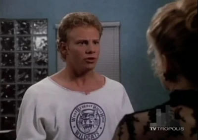 Glass block in Steve Sanders' bedroom in Beverly Hills 90210