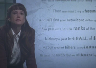 Copycat (1995) glass block at the police station