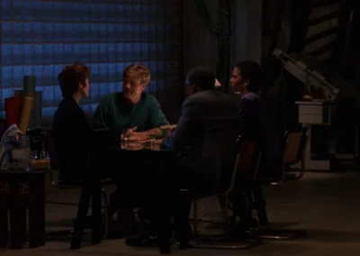 Glass block wall in Sneakers (1992)